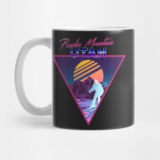 Retro Vaporwave Ski Mountain | Powder Mountain Utah | Shirts, Stickers, and More! Mug